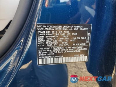 Zdjęcie 14 z 14 samochodu: 2021 VOLKSWAGEN ATLAS SE VIN:1V2KR2CAXMC607220 - miniatura