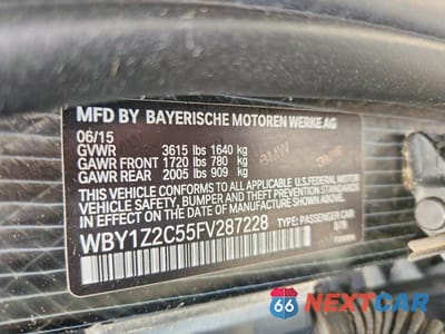 Zdjęcie 12 z 12 samochodu: 2015 BMW I3 BEV VIN:WBY1Z2C55FV287228 - miniatura