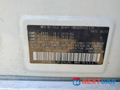 Zdjęcie 12 z 12 samochodu: 2014 SUBARU LEGACY 2.5I PREMIUM VIN:4S3BMBC63E3002503 - miniatura