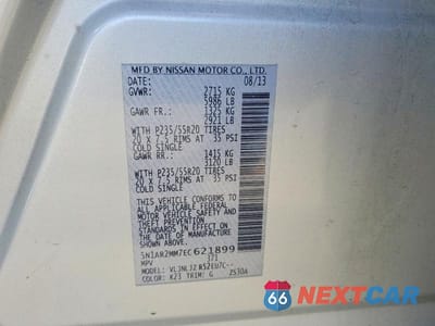 Zdjęcie 12 z 12 samochodu: 2014 NISSAN PATHFINDER S VIN:5N1AR2MM7EC621899 - miniatura