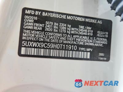 Zdjęcie 13 z 13 samochodu: 2017 BMW X3 XDRIVE28I VIN:5UXWX9C59H0T11910 - miniatura
