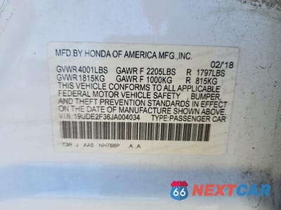 Zdjęcie 12 z 12 samochodu: 2018 ACURA ILX VIN:19UDE2F36JA004034 - miniatura