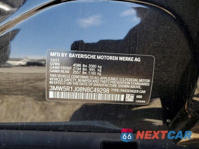Zdjęcie 12 z 12 samochodu: 2022 BMW 330I VIN:3MW5R1J08N8C49298 - miniatura