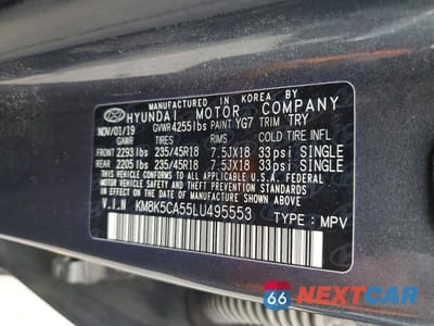 Zdjęcie 14 z 14 samochodu: 2020 HYUNDAI KONA ULTIMATE VIN:KM8K5CA55LU495553 - miniatura