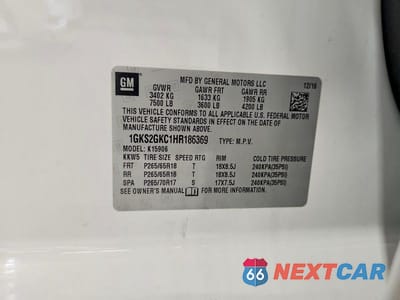 Zdjęcie 13 z 13 samochodu: 2017 GMC YUKON XL K1500 SLT VIN:1GKS2GKC1HR186369 - miniatura