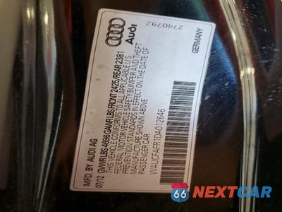 Zdjęcie 12 z 12 samochodu: 2013 AUDI A5 PREMIUM VIN:WAUCFAFR1DA012646 - miniatura