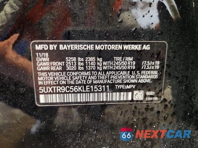 Zdjęcie 13 z 13 samochodu: 2019 BMW X3 XDRIVE30I VIN:5UXTR9C56KLE15311 - miniatura
