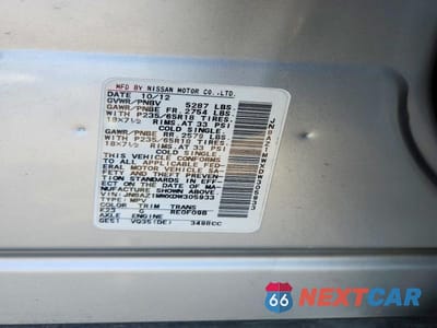 Zdjęcie 13 z 13 samochodu: 2013 NISSAN MURANO S VIN:JN8AZ1MWXDW305933 - miniatura