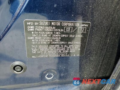 Zdjęcie 13 z 13 samochodu: 2012 SUZUKI GRAND VITARA SE VIN:JS3TE0D3XC4100219 - miniatura