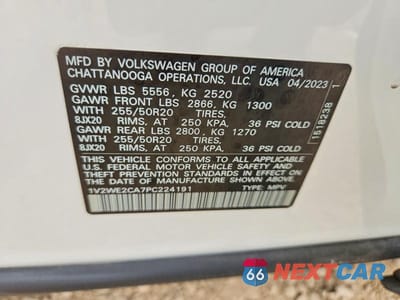 Zdjęcie 13 z 13 samochodu: 2023 VOLKSWAGEN ATLAS CROSS SPORT SE VIN:1V2WE2CA7PC224191 - miniatura