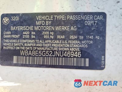 Zdjęcie 12 z 12 samochodu: 2018 BMW 320 XI VIN:WBA8E5G52JNU46946 - miniatura