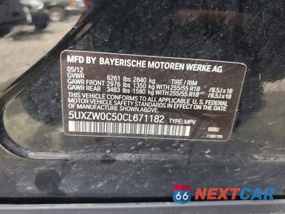 Zdjęcie 13 z 13 samochodu: 2012 BMW X5 XDRIVE35D VIN:5UXZW0C50CL671182 - miniatura