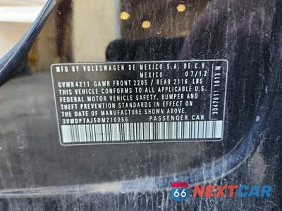 Zdjęcie 12 z 12 samochodu: 2013 VOLKSWAGEN JETTA SE VIN:3VWDP7AJ5DM210056 - miniatura