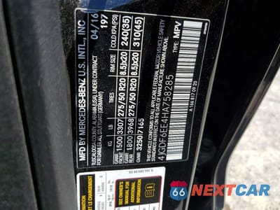 Zdjęcie 13 z 13 samochodu: 2017 MERCEDES-BENZ GLS 450 4MATIC VIN:4JGDF6EE4HA758285 - miniatura