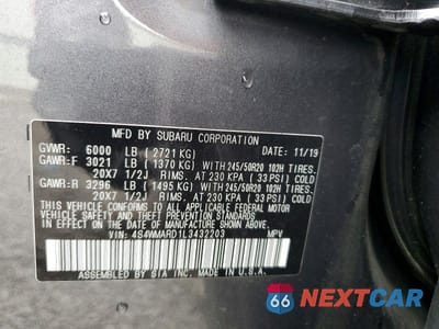 Zdjęcie 13 z 13 samochodu: 2020 SUBARU ASCENT TOURING VIN:4S4WMARD1L3432203 - miniatura