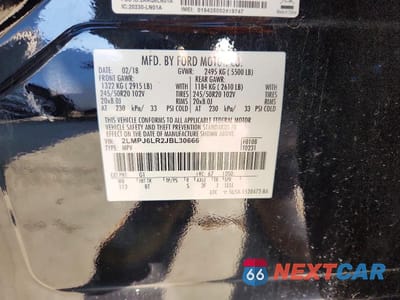 Zdjęcie 13 z 13 samochodu: 2018 LINCOLN MKX RESERVE VIN:2LMPJ6LR2JBL30666 - miniatura