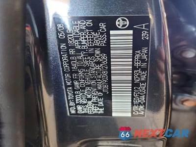 Zdjęcie 12 z 12 samochodu: 2008 TOYOTA YARIS BASE VIN:JTDBT903X81276089 - miniatura