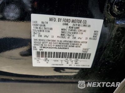 Zdjęcie 14 z 14 samochodu: 2020 FORD EXPLORER XLT VIN:1FMSK8DH5LGA08961 - miniatura