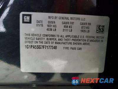 Zdjęcie 12 z 12 samochodu: 2015 CHEVROLET CRUZE LS VIN:1G1PA5SG7F7177348 - miniatura