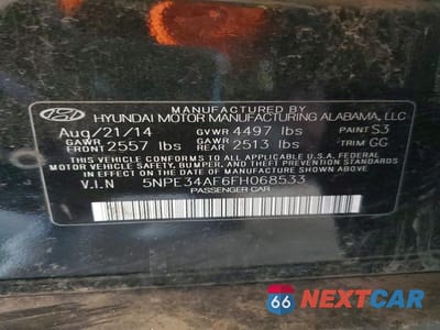 Zdjęcie 12 z 12 samochodu: 2015 HYUNDAI SONATA SPORT VIN:5NPE34AF6FH068533 - miniatura