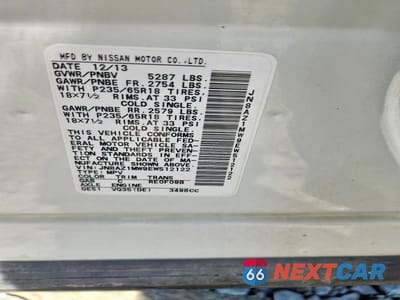 Zdjęcie 12 z 12 samochodu: 2014 NISSAN MURANO SL VIN:JN8AZ1MW9EW512122 - miniatura
