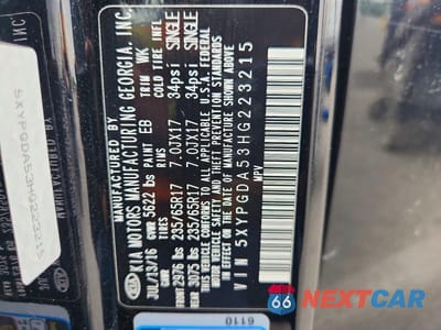 Zdjęcie 13 z 13 samochodu: 2017 KIA SORENTO LX V6 VIN:5XYPGDA53HG223215 - miniatura