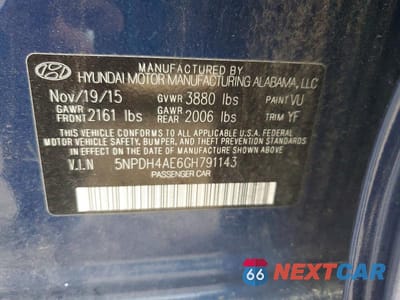 Zdjęcie 12 z 12 samochodu: 2016 HYUNDAI ELANTRA VALUE EDITION VIN:5NPDH4AE6GH791143 - miniatura