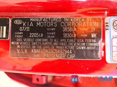 Zdjęcie 13 z 13 samochodu: 2012 KIA FORTE EX VIN:KNAFU5A23C5492944 - miniatura