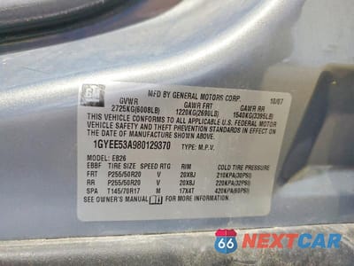 Zdjęcie 13 z 13 samochodu: 2008 CADILLAC SRX VIN:1GYEE53A980129370 - miniatura