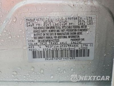 Zdjęcie 13 z 13 samochodu: 2019 NISSAN SENTRA SV VIN:3N1AB7AP0KY427533 - miniatura