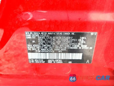 Zdjęcie 12 z 12 samochodu: 2012 TOYOTA RAV4 BASE VIN:2T3BF4DVXCW255419 - miniatura