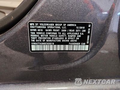 Zdjęcie 12 z 12 samochodu: 2016 VOLKSWAGEN PASSAT S VIN:1VWAT7A36GC023219 - miniatura