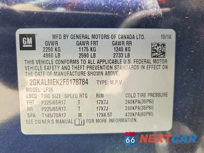 Zdjęcie 13 z 13 samochodu: 2015 GMC TERRAIN VIN:2GKALMEK2F6178784 - miniatura