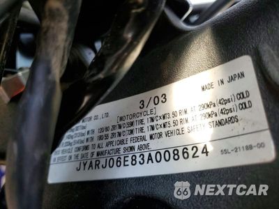 Zdjęcie 9 z 9 samochodu: 2003 YAMAHA YZFR6 L VIN:JYARJ06E83A008624 - miniatura