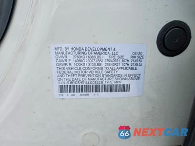 Zdjęcie 13 z 13 samochodu: 2020 ACURA MDX VIN:5J8YD3H31LL008328 - miniatura