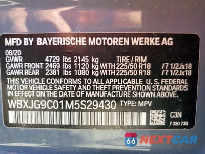 Zdjęcie 14 z 14 samochodu: 2021 BMW X1 XDRIVE28I VIN:WBXJG9C01M5S29430 - miniatura
