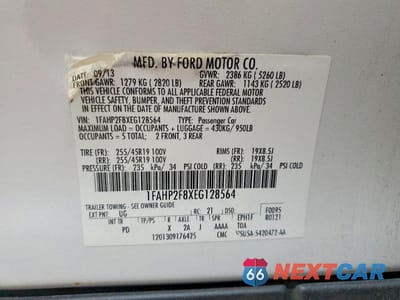 Zdjęcie 12 z 12 samochodu: 2014 FORD TAURUS LIMITED VIN:1FAHP2F8XEG128564 - miniatura