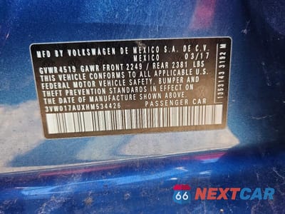 Zdjęcie 13 z 13 samochodu: 2017 VOLKSWAGEN GOLF SPORTWAGEN S VIN:3VW017AUXHM534426 - miniatura