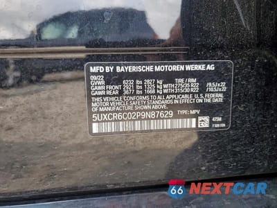 Zdjęcie 13 z 13 samochodu: 2023 BMW X5 XDRIVE40I VIN:5UXCR6C02P9N87629 - miniatura