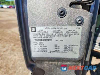 Zdjęcie 12 z 12 samochodu: 2007 CHEVROLET SILVERADO K2500 HEAVY DUTY VIN:1GCHK24U27E194503 - miniatura