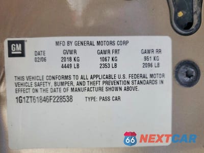 Zdjęcie 12 z 12 samochodu: 2006 CHEVROLET MALIBU MAXX LT VIN:1G1ZT61846F228538 - miniatura
