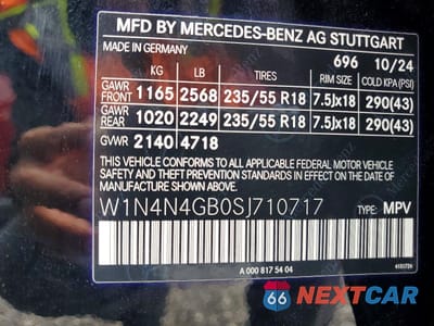 Zdjęcie 12 z 12 samochodu: 2025 MERCEDES-BENZ GLA 250 VIN:W1N4N4GB0SJ710717 - miniatura