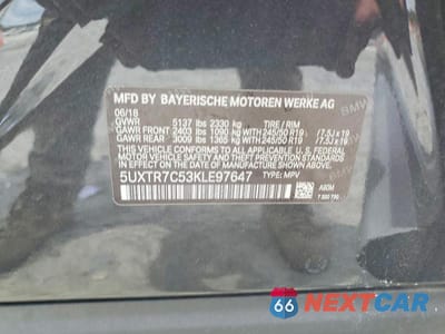 Zdjęcie 14 z 14 samochodu: 2019 BMW X3 SDRIVE30I VIN:5UXTR7C53KLE97647 - miniatura