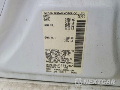 Zdjęcie 12 z 12 samochodu: 2015 NISSAN ALTIMA 2.5 S VIN:1N4AL3AP4FC568287 - miniatura