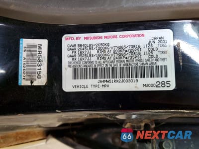 Zdjęcie 12 z 12 samochodu: 2002 MITSUBISHI MONTERO LIMITED VIN:JA4MW51RX2J003019 - miniatura