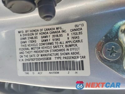 Zdjęcie 12 z 12 samochodu: 2013 HONDA CIVIC LX VIN:2HGFB2F55DH555838 - miniatura
