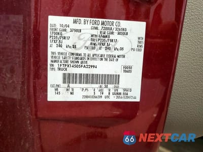 Zdjęcie 12 z 12 samochodu: 2005 FORD F150 VIN:1FTPX14505FA22994 - miniatura