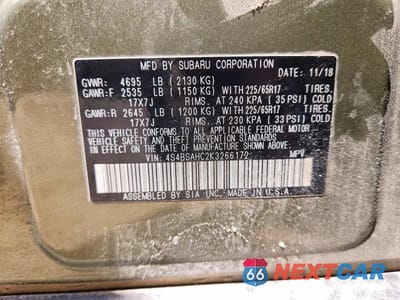 Zdjęcie 14 z 14 samochodu: 2019 SUBARU OUTBACK 2.5I PREMIUM VIN:4S4BSAHC2K3266172 - miniatura