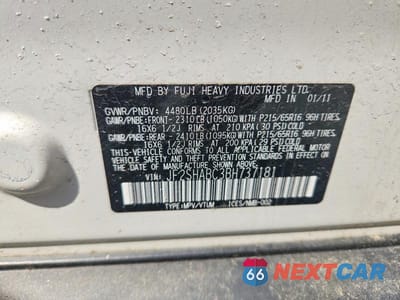 Zdjęcie 13 z 13 samochodu: 2011 SUBARU FORESTER 2.5X VIN:JF2SHABC3BH737181 - miniatura
