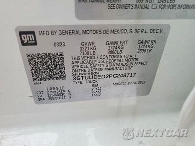 Zdjęcie 12 z 12 samochodu: 2023 GMC SIERRA K1500 SLT VIN:3GTUUDED2PG248717 - miniatura